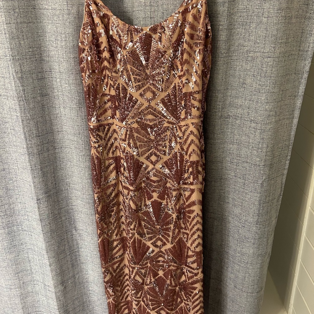 Dress the Population Bronze Sequin Maxi Dress